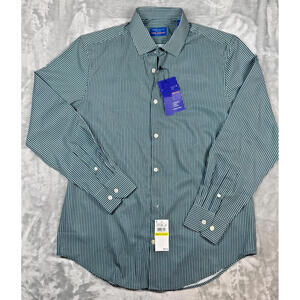 NWT Perry Ellis Premium Total Stretch SlimFit Shirt 15.5 32/33 Tech Professional